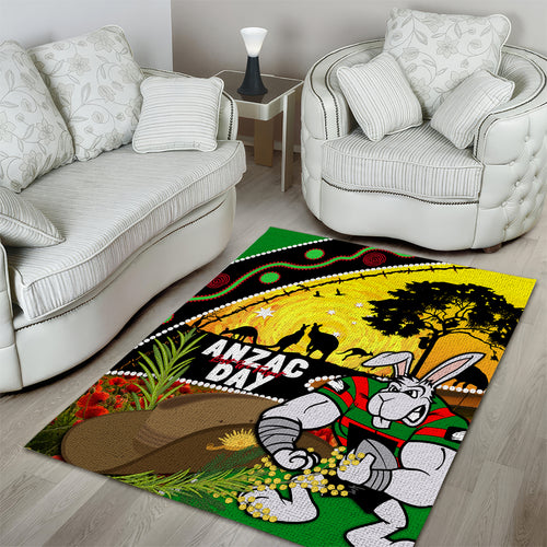 Rabbitohs ANZAC Day Area Rug Souths Mascot Rosemary Starring Night Style
