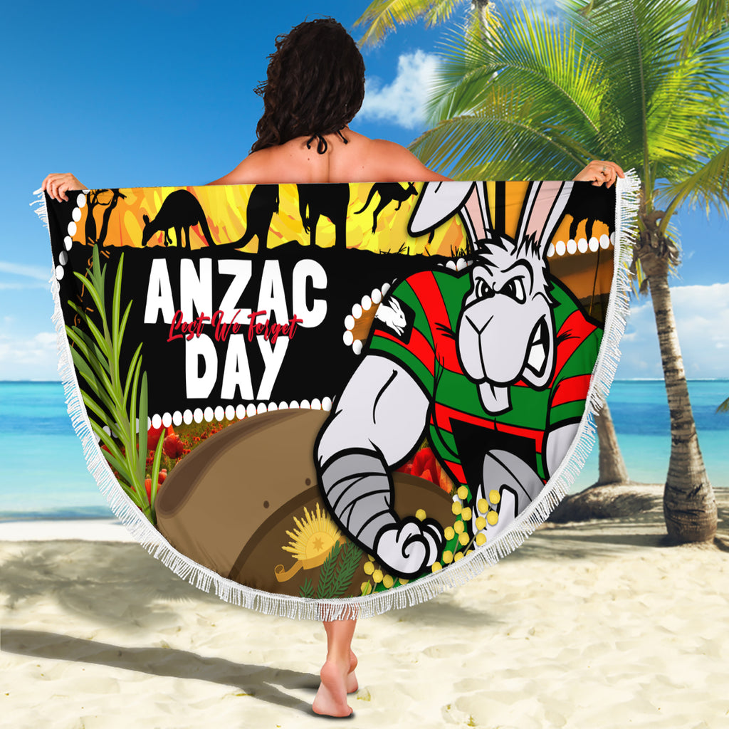 Rabbitohs ANZAC Day Beach Blanket Souths Mascot Rosemary Starring Night Style