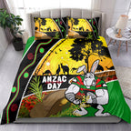 Rabbitohs ANZAC Day Bedding Set Souths Mascot Rosemary Starring Night Style