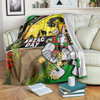 Rabbitohs ANZAC Day Blanket Souths Mascot Rosemary Starring Night Style