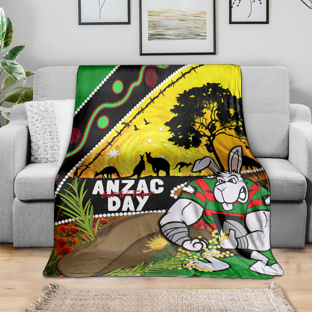 Rabbitohs ANZAC Day Blanket Souths Mascot Rosemary Starring Night Style