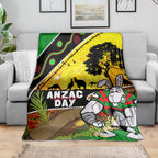 Rabbitohs ANZAC Day Blanket Souths Mascot Rosemary Starring Night Style