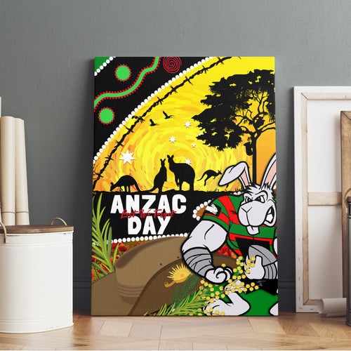 Rabbitohs ANZAC Day Canvas Wall Art Souths Mascot Rosemary Starring Night Style