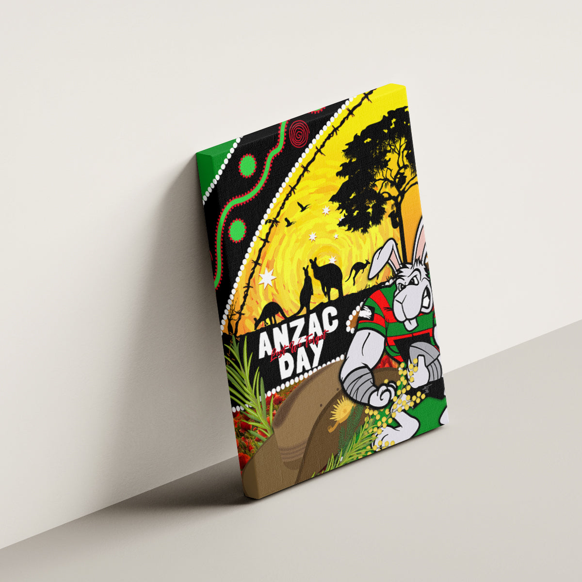 Rabbitohs ANZAC Day Canvas Wall Art Souths Mascot Rosemary Starring Night Style