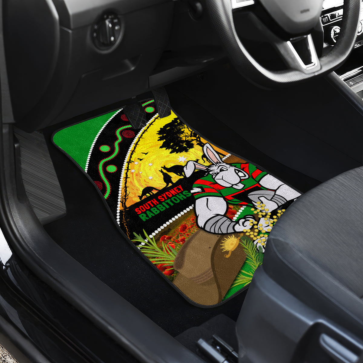 Rabbitohs ANZAC Day Car Mats Souths Mascot Rosemary Starring Night Style