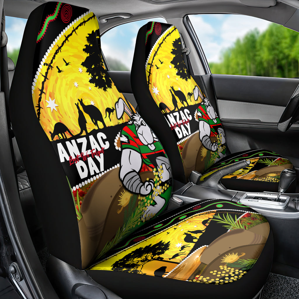 Rabbitohs ANZAC Day Car Seat Cover Souths Mascot Rosemary Starring Night Style