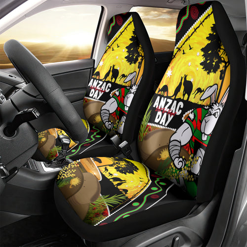 Rabbitohs ANZAC Day Car Seat Cover Souths Mascot Rosemary Starring Night Style