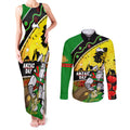 Rabbitohs ANZAC Day Couples Matching Tank Maxi Dress and Long Sleeve Button Shirt Souths Mascot Rosemary Starring Night Style