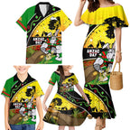 Rabbitohs ANZAC Day Family Matching Mermaid Dress and Hawaiian Shirt Souths Mascot Rosemary Starring Night Style