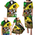 Rabbitohs ANZAC Day Family Matching Puletasi and Hawaiian Shirt Souths Mascot Rosemary Starring Night Style