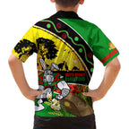 Rabbitohs ANZAC Day Family Matching Tank Maxi Dress and Hawaiian Shirt Souths Mascot Rosemary Starring Night Style