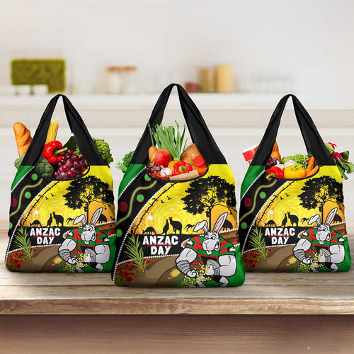Rabbitohs ANZAC Day Grocery Bag Souths Mascot Rosemary Starring Night Style
