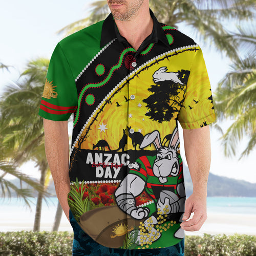Rabbitohs ANZAC Day Hawaiian Shirt Souths Mascot Rosemary Starring Night Style