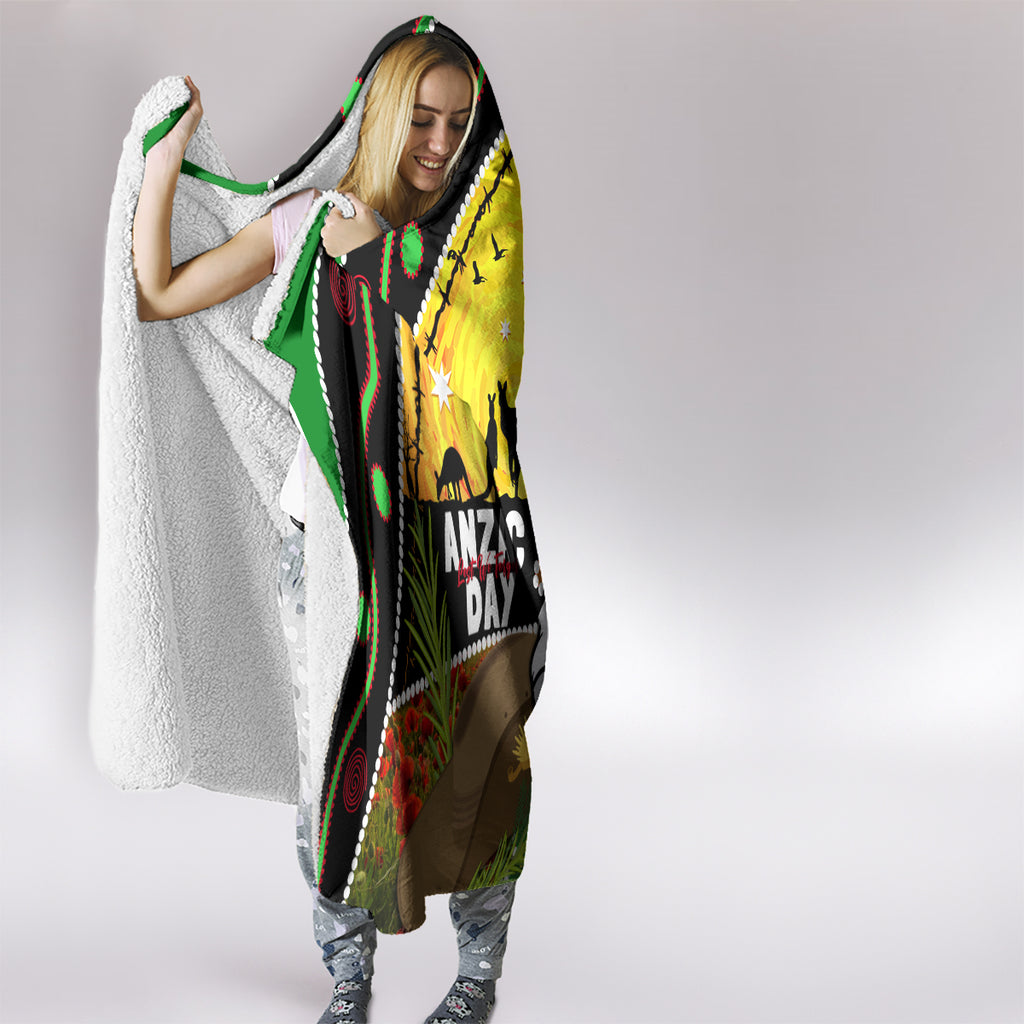 Rabbitohs ANZAC Day Hooded Blanket Souths Mascot Rosemary Starring Night Style