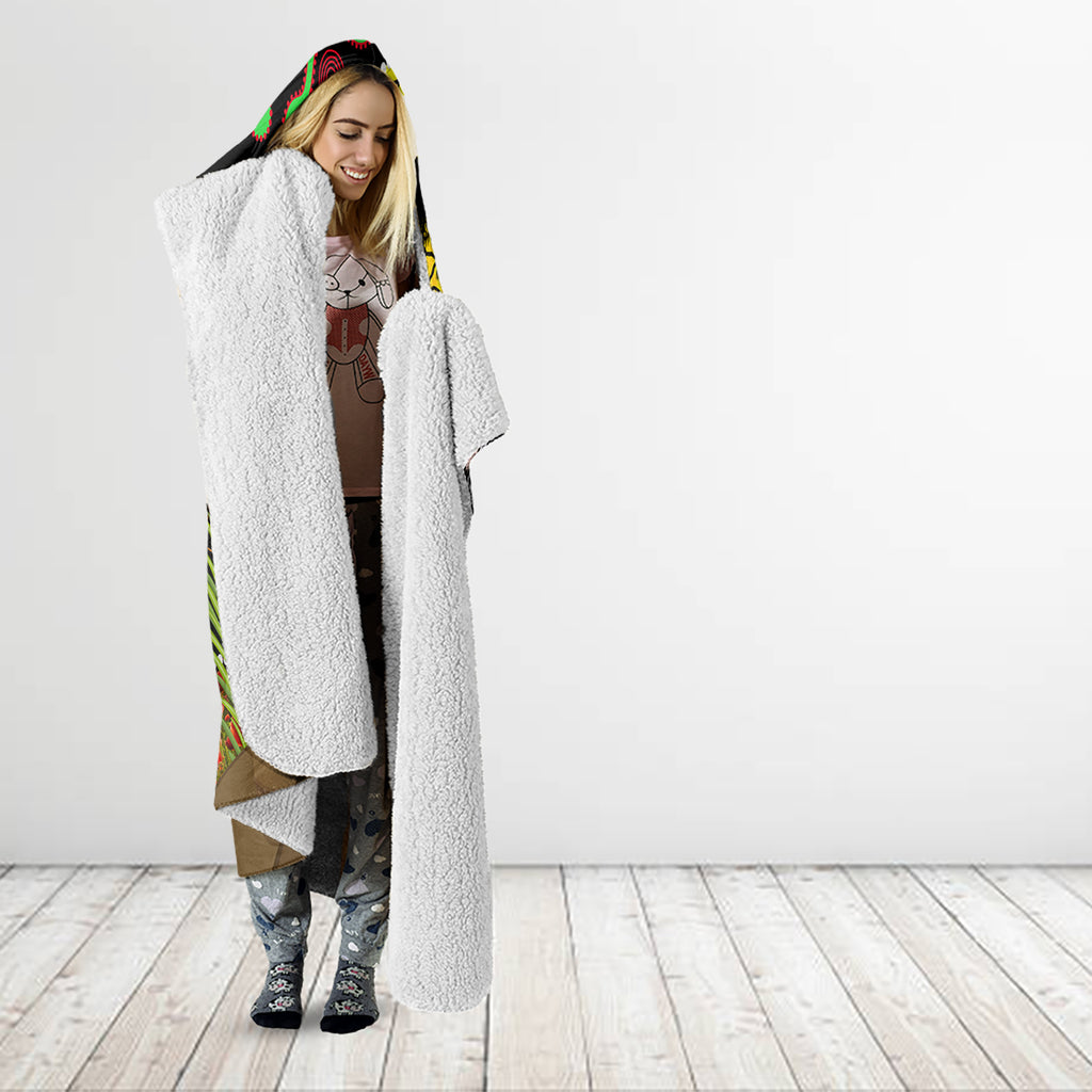 Rabbitohs ANZAC Day Hooded Blanket Souths Mascot Rosemary Starring Night Style