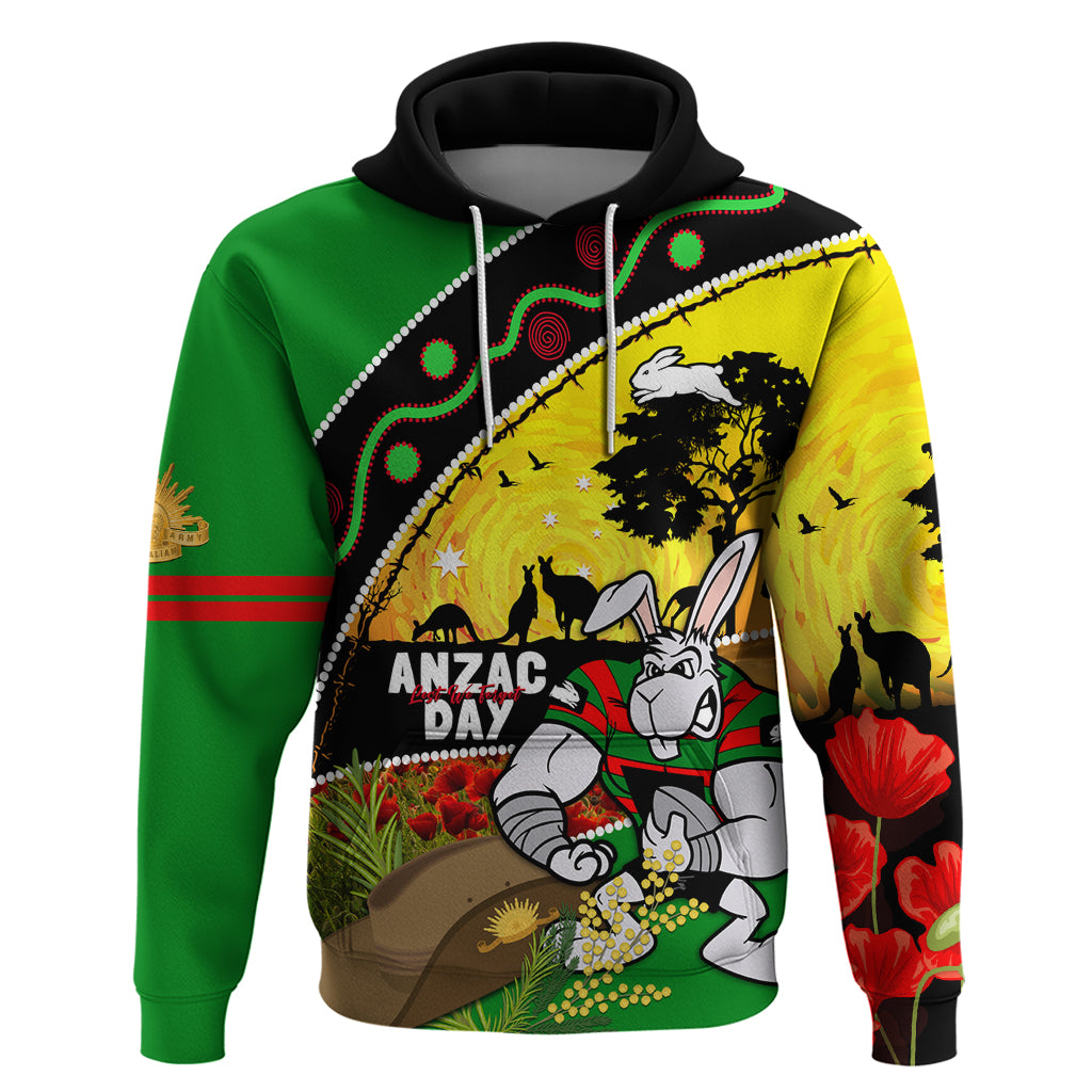 Rabbitohs ANZAC Day Hoodie Souths Mascot Rosemary Starring Night Style