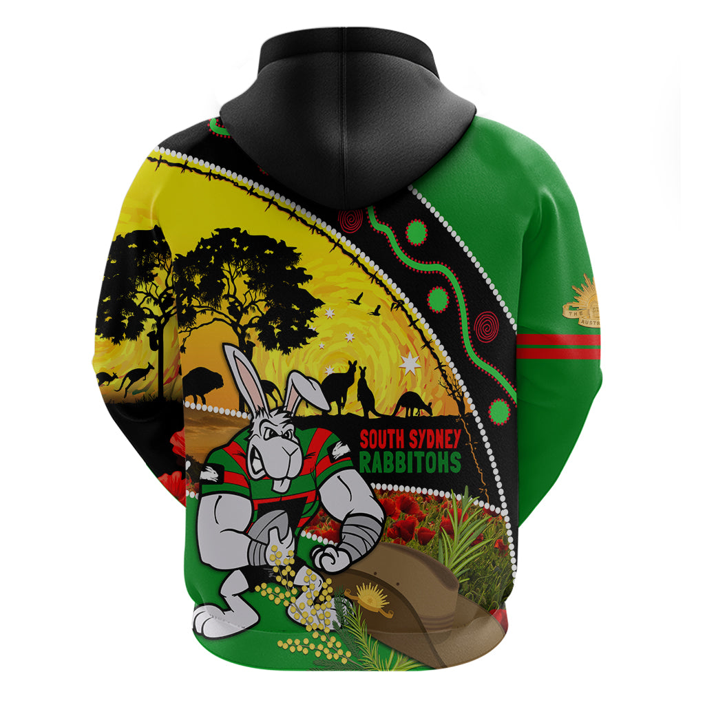 Rabbitohs ANZAC Day Hoodie Souths Mascot Rosemary Starring Night Style
