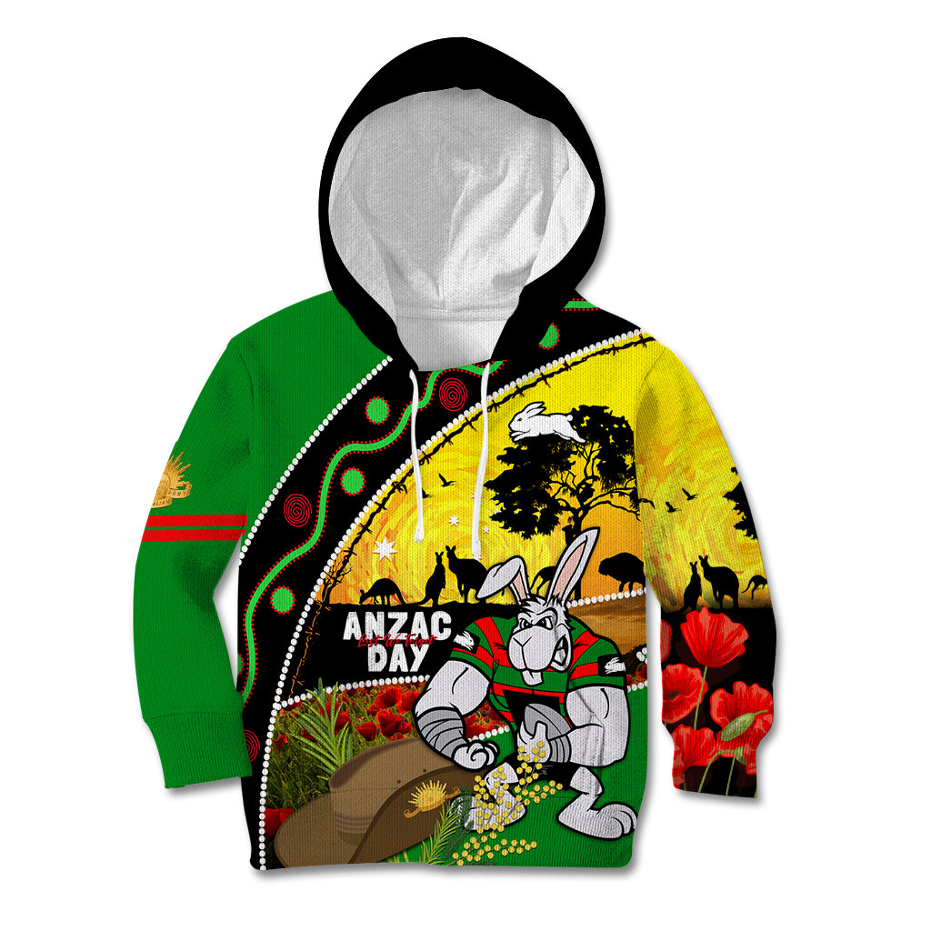 Rabbitohs ANZAC Day Kid Hoodie Souths Mascot Rosemary Starring Night Style