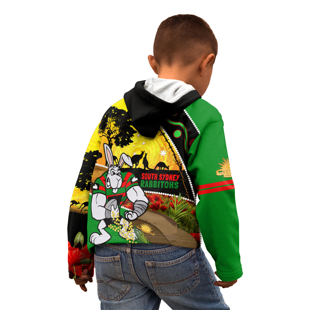 Rabbitohs ANZAC Day Kid Hoodie Souths Mascot Rosemary Starring Night Style
