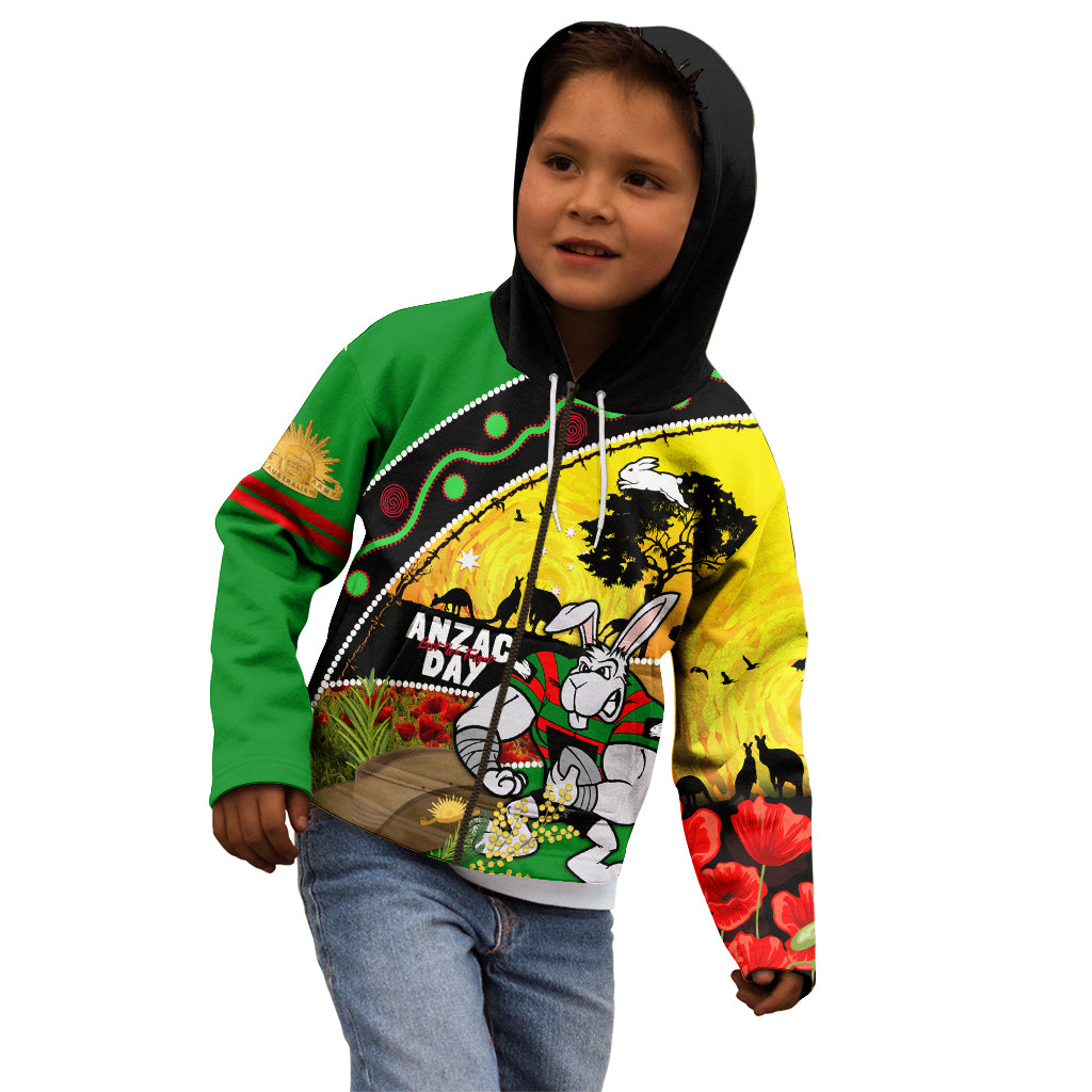 Rabbitohs ANZAC Day Kid Hoodie Souths Mascot Rosemary Starring Night Style