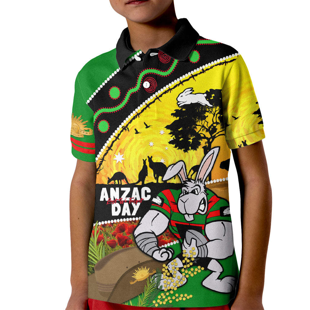 Rabbitohs ANZAC Day Kid Polo Shirt Souths Mascot Rosemary Starring Night Style