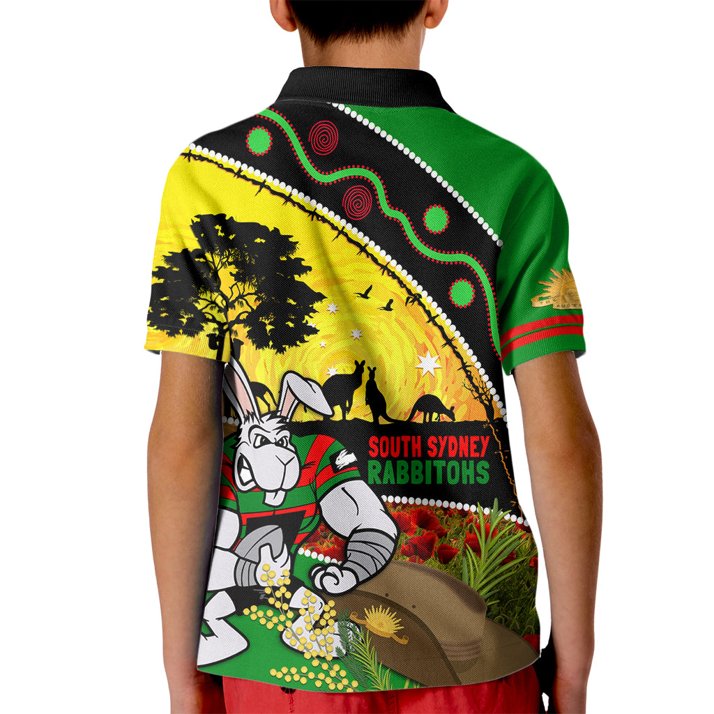 Rabbitohs ANZAC Day Kid Polo Shirt Souths Mascot Rosemary Starring Night Style