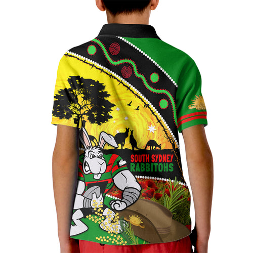 Rabbitohs ANZAC Day Kid Polo Shirt Souths Mascot Rosemary Starring Night Style