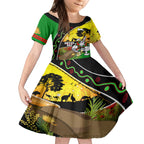 Rabbitohs ANZAC Day Kid Short Sleeve Dress Souths Mascot Rosemary Starring Night Style