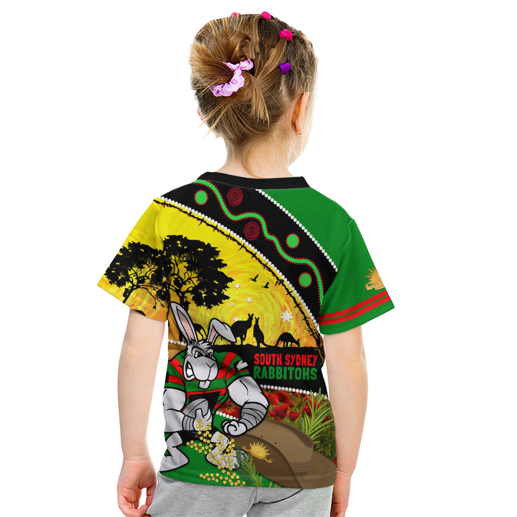 Rabbitohs ANZAC Day Kid T Shirt Souths Mascot Rosemary Starring Night Style