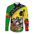 Rabbitohs ANZAC Day Long Sleeve Button Shirt Souths Mascot Rosemary Starring Night Style