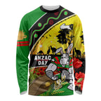 Rabbitohs ANZAC Day Long Sleeve Shirt Souths Mascot Rosemary Starring Night Style