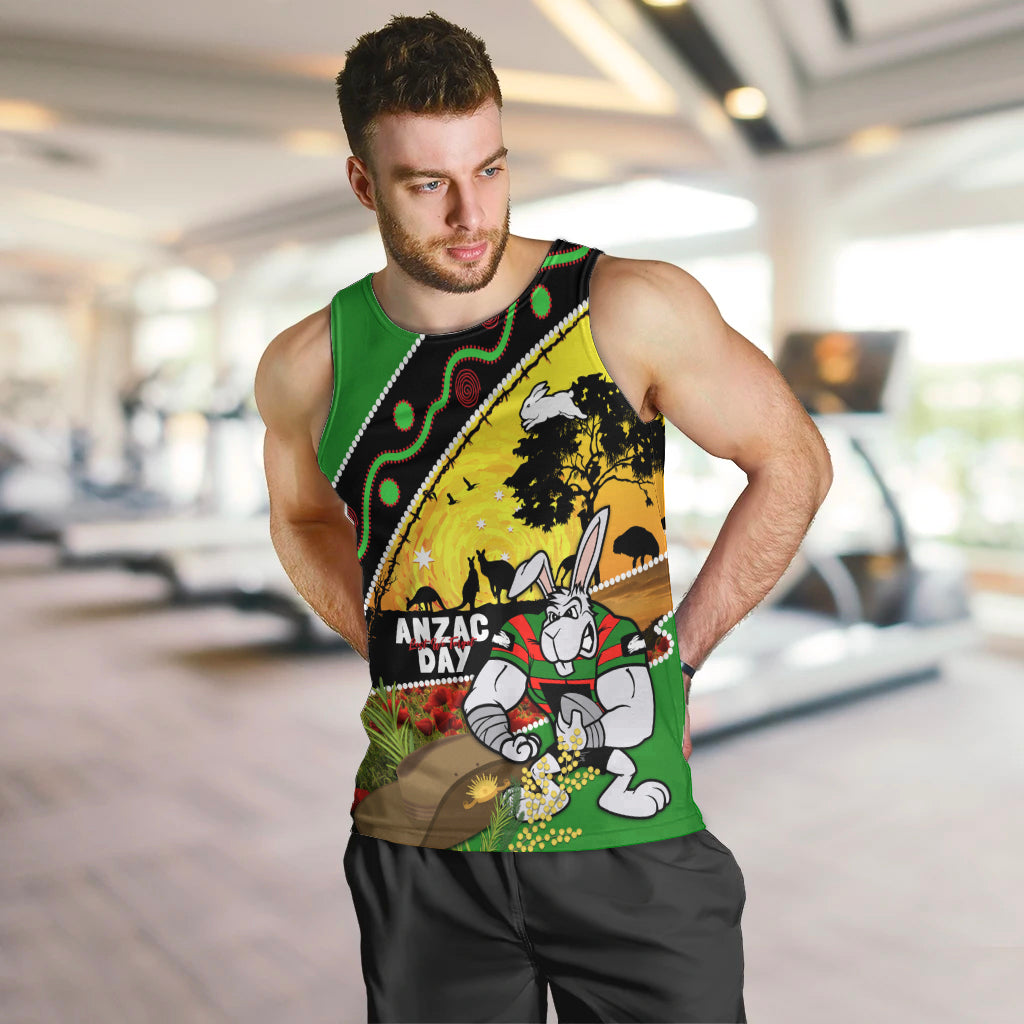 Rabbitohs ANZAC Day Men Tank Top Souths Mascot Rosemary Starring Night Style