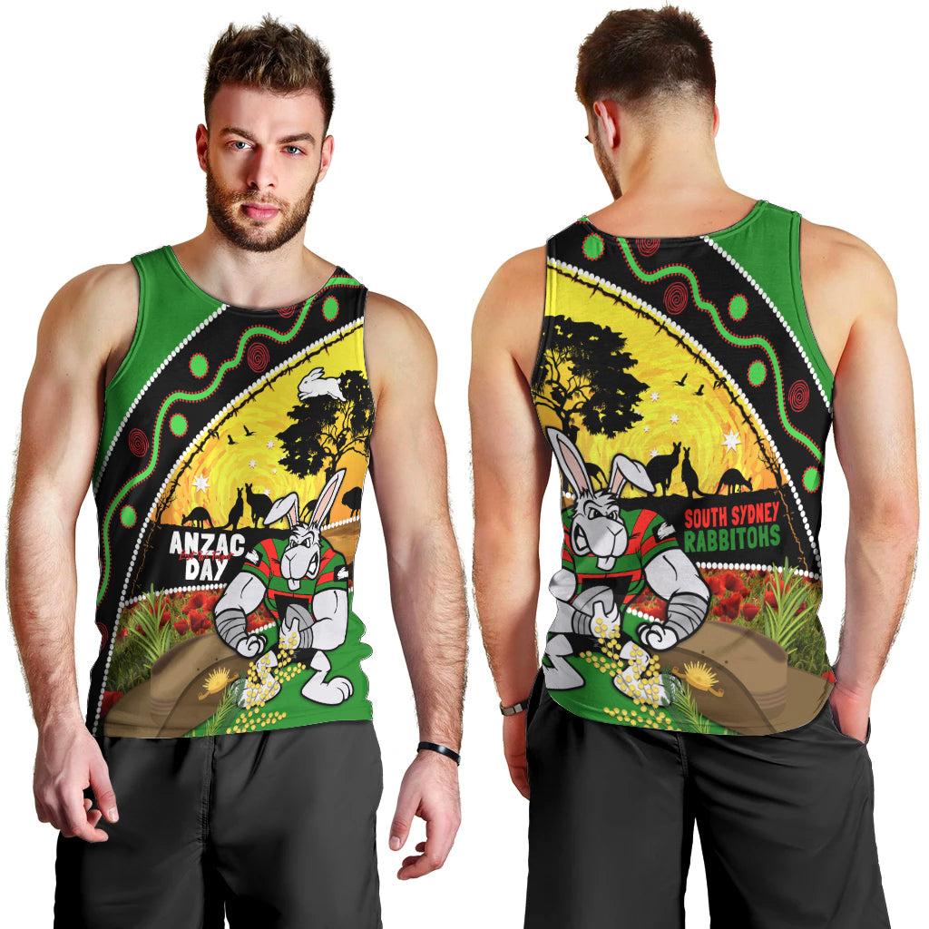 Rabbitohs ANZAC Day Men Tank Top Souths Mascot Rosemary Starring Night Style