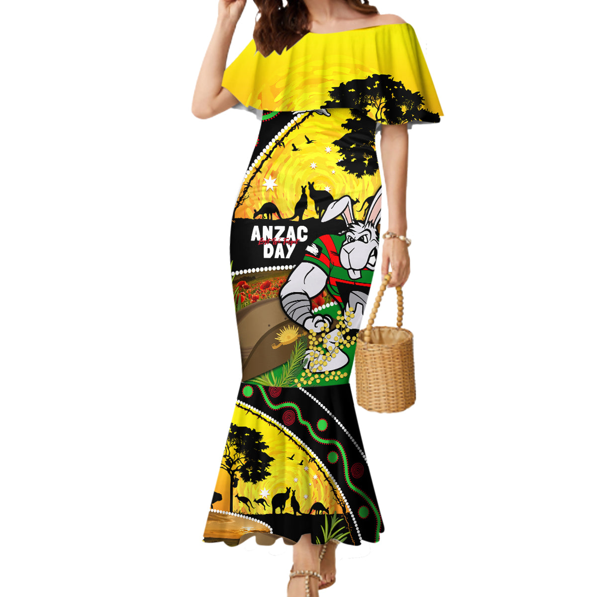 Rabbitohs ANZAC Day Mermaid Dress Souths Mascot Rosemary Starring Night Style