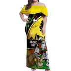 Rabbitohs ANZAC Day Off Shoulder Maxi Dress Souths Mascot Rosemary Starring Night Style