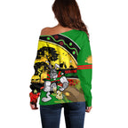 Rabbitohs ANZAC Day Off Shoulder Sweater Souths Mascot Rosemary Starring Night Style