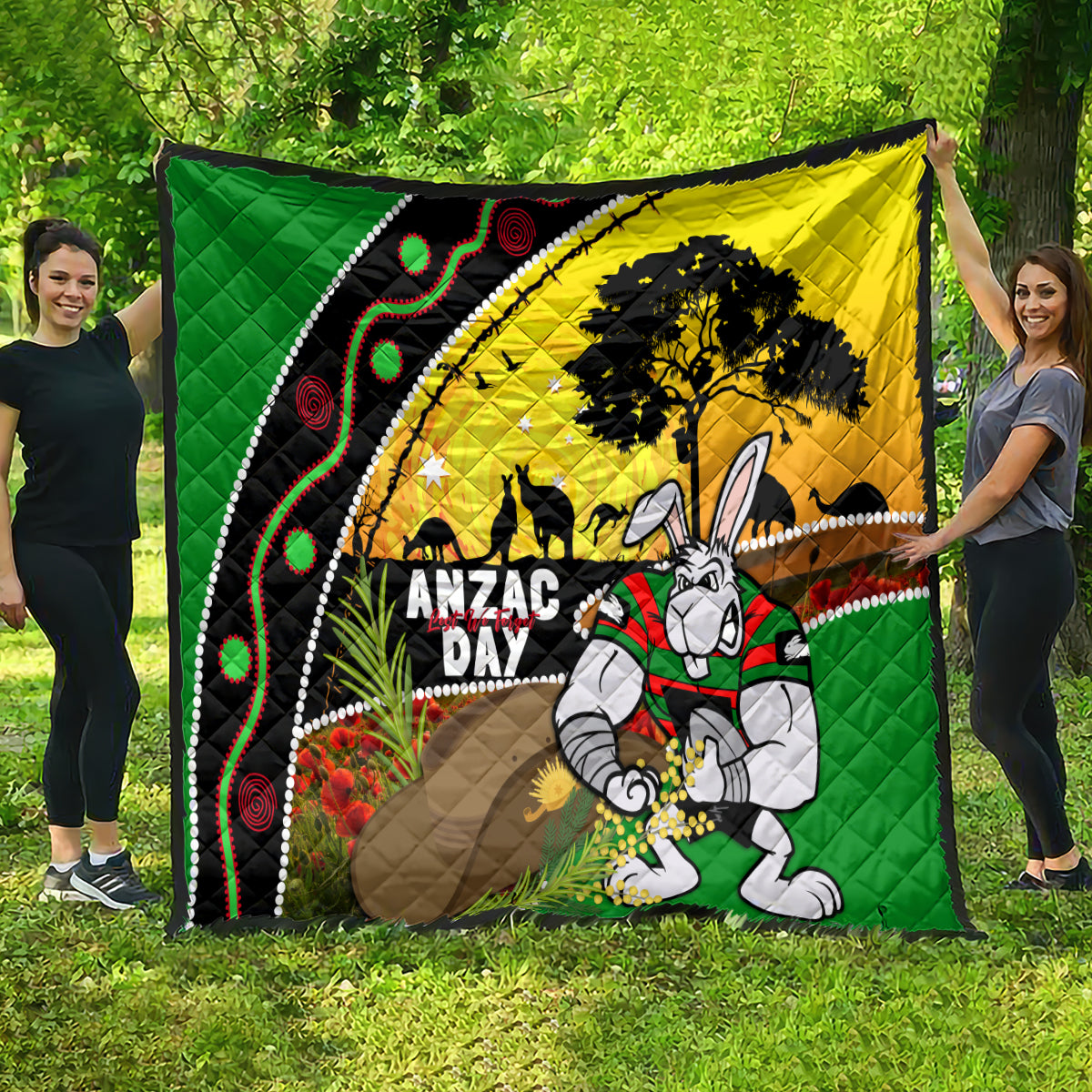 Rabbitohs ANZAC Day Quilt Souths Mascot Rosemary Starring Night Style