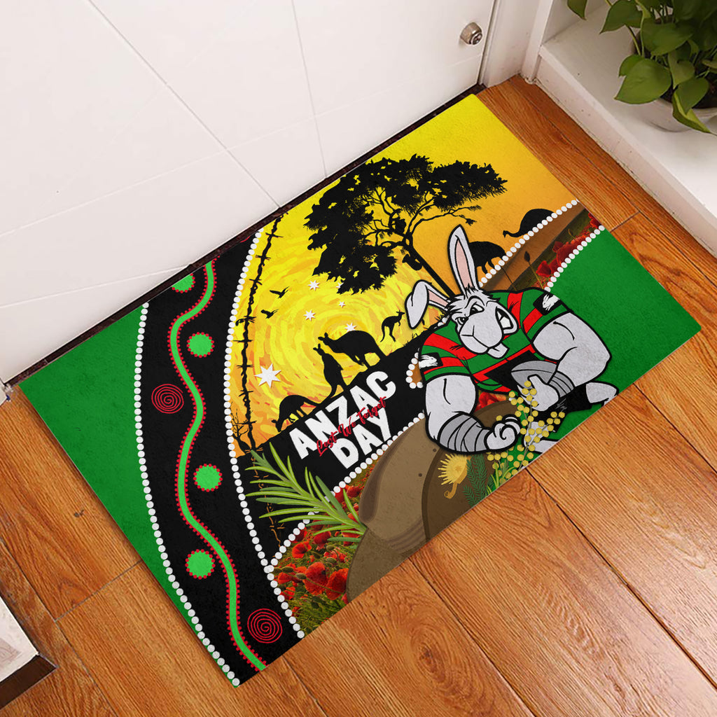 Rabbitohs ANZAC Day Rubber Doormat Souths Mascot Rosemary Starring Night Style