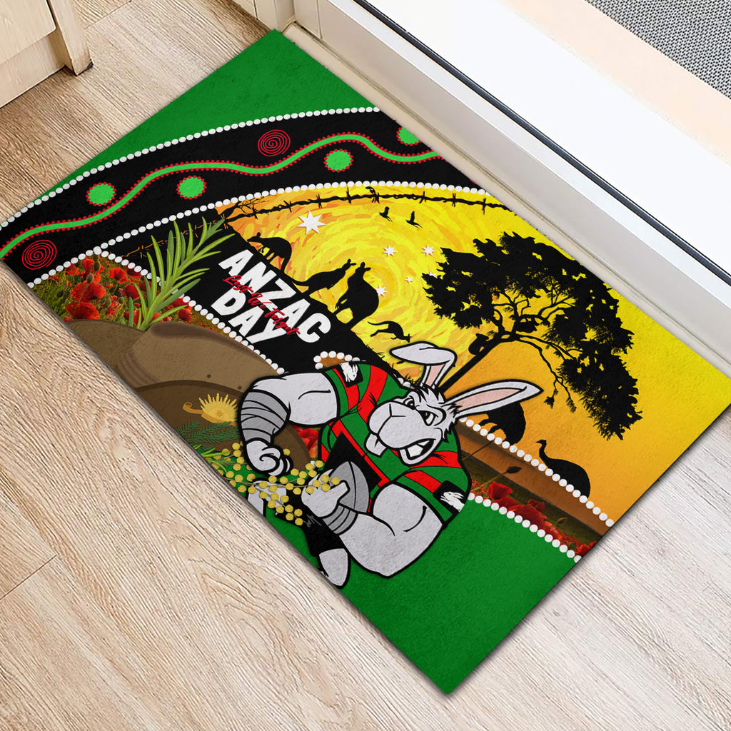 Rabbitohs ANZAC Day Rubber Doormat Souths Mascot Rosemary Starring Night Style