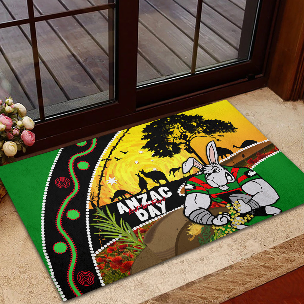 Rabbitohs ANZAC Day Rubber Doormat Souths Mascot Rosemary Starring Night Style
