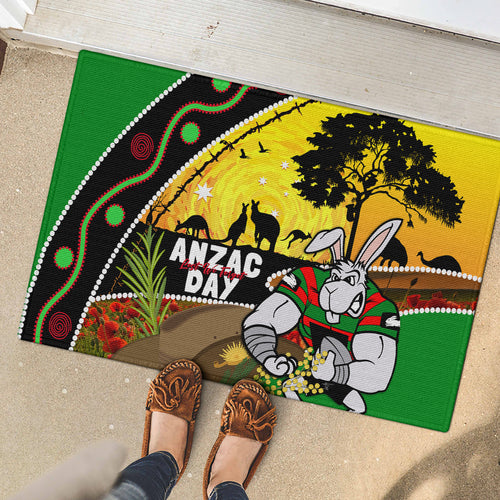 Rabbitohs ANZAC Day Rubber Doormat Souths Mascot Rosemary Starring Night Style