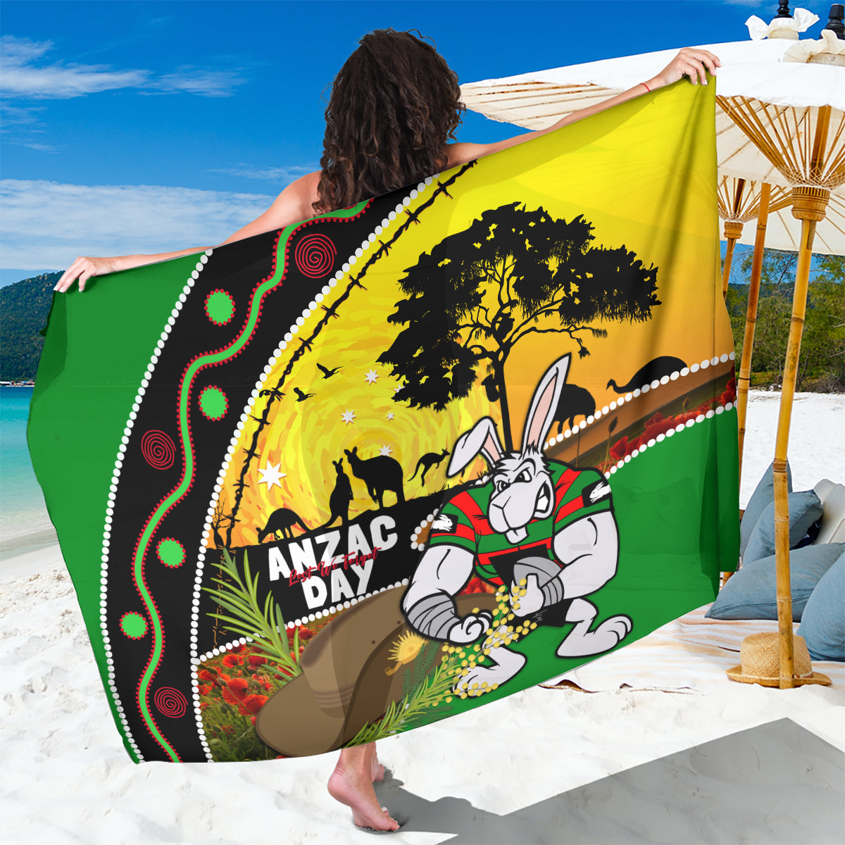 Rabbitohs ANZAC Day Sarong Souths Mascot Rosemary Starring Night Style