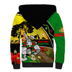 Rabbitohs ANZAC Day Sherpa Hoodie Souths Mascot Rosemary Starring Night Style