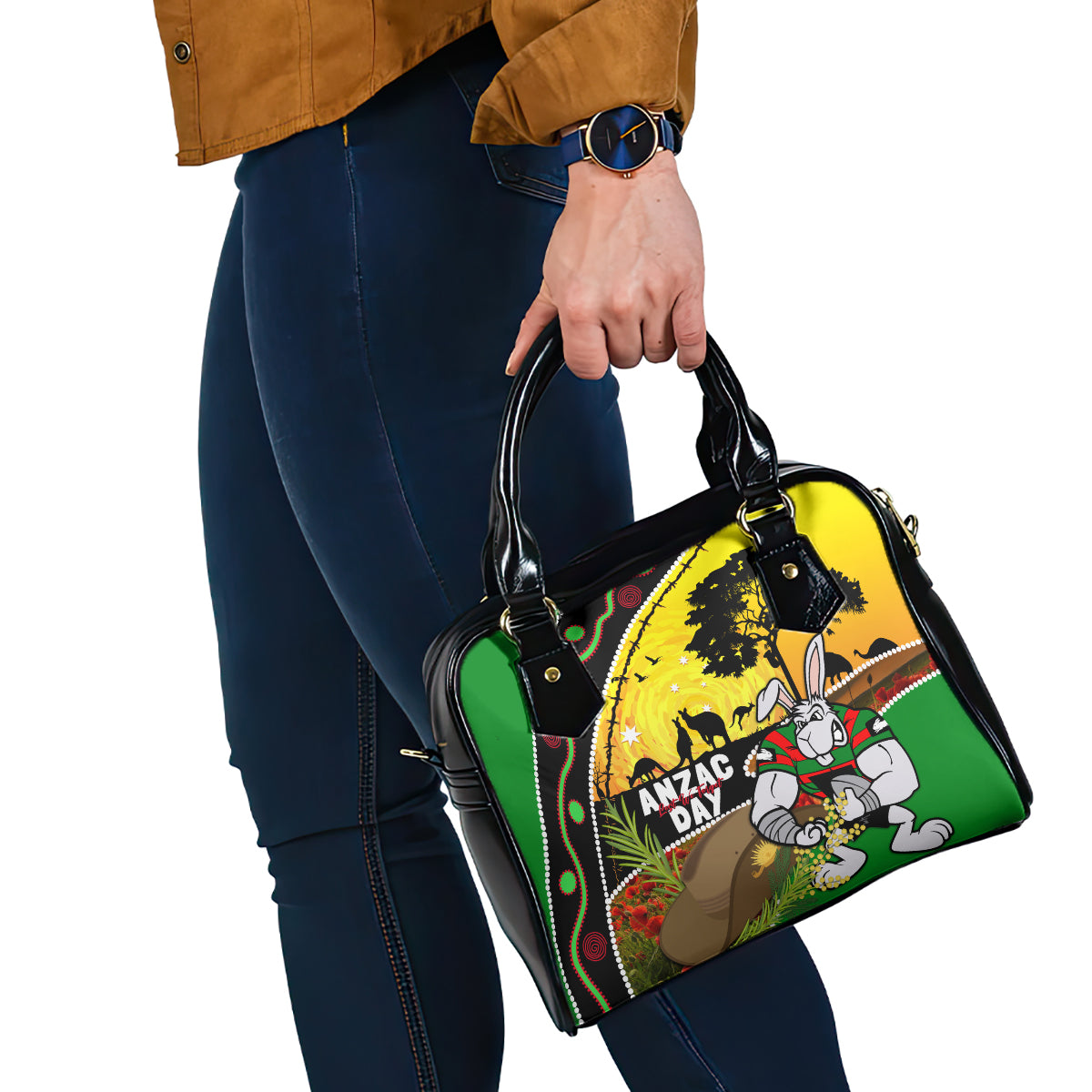 Rabbitohs ANZAC Day Shoulder Handbag Souths Mascot Rosemary Starring Night Style