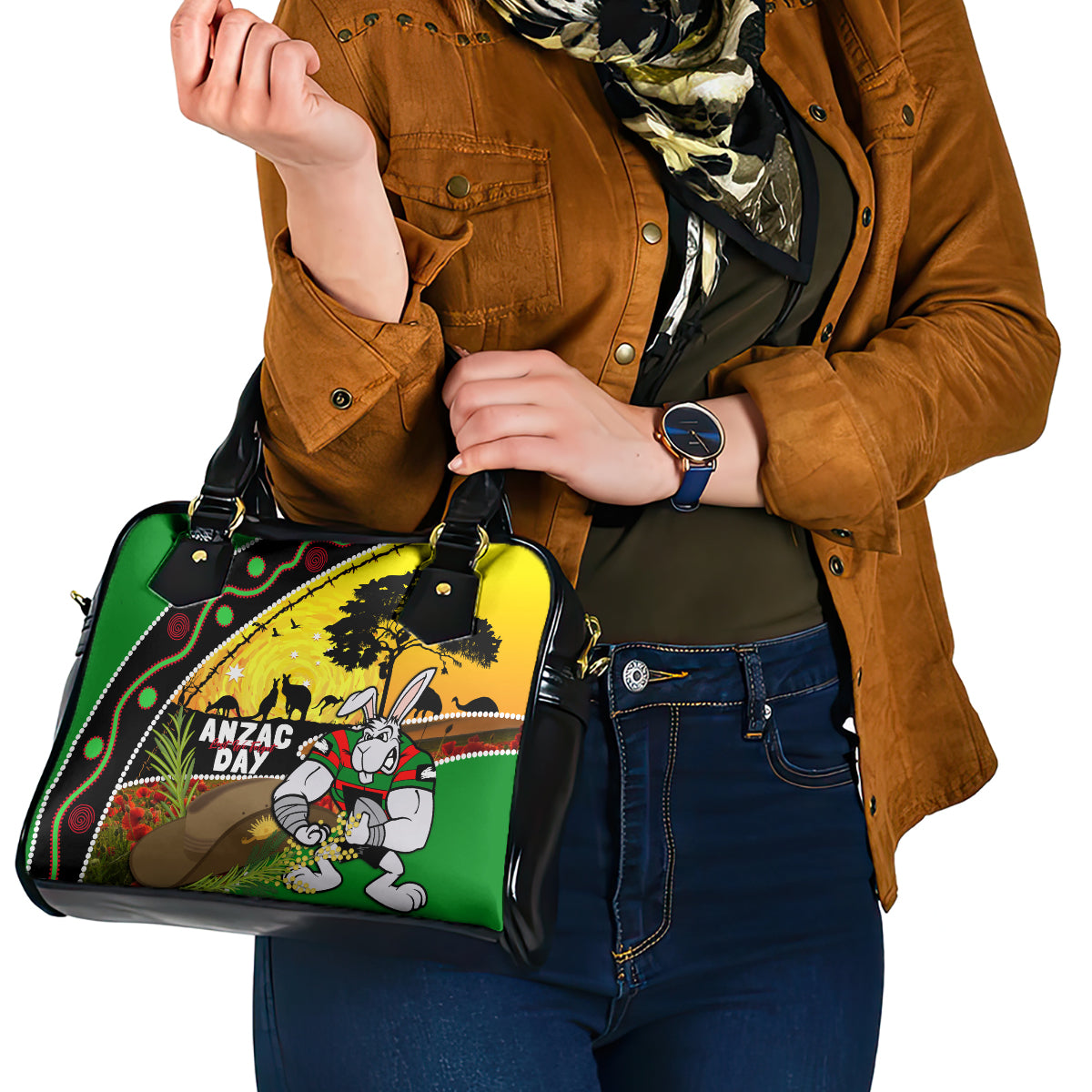 Rabbitohs ANZAC Day Shoulder Handbag Souths Mascot Rosemary Starring Night Style