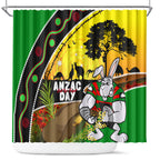 Rabbitohs ANZAC Day Shower Curtain Souths Mascot Rosemary Starring Night Style