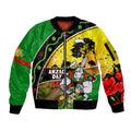 Rabbitohs ANZAC Day Sleeve Zip Bomber Jacket Souths Mascot Rosemary Starring Night Style