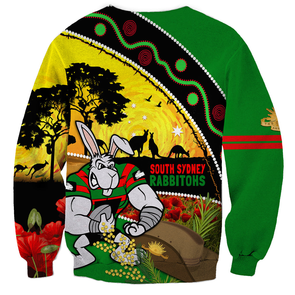 Rabbitohs ANZAC Day Sweatshirt Souths Mascot Rosemary Starring Night Style
