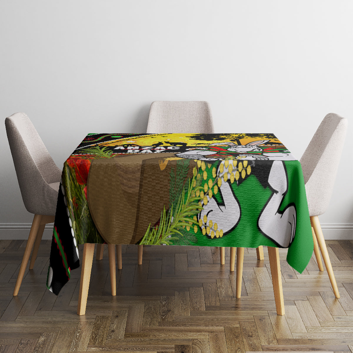 Rabbitohs ANZAC Day Tablecloth Souths Mascot Rosemary Starring Night Style