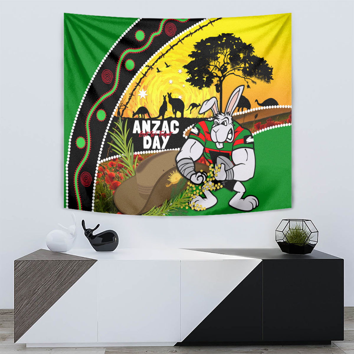 Rabbitohs ANZAC Day Tapestry Souths Mascot Rosemary Starring Night Style